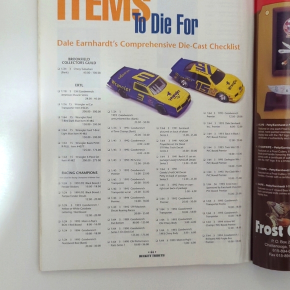 Beckett Tribute Magazine Issue 10 Dale Earnhardt NASCAR Chevrolet Racing 1995 - Picture 5 of 12